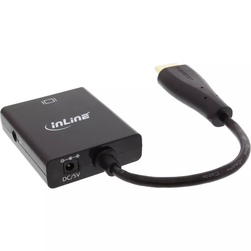 InLine pārveidotājs HDMI uz VGA ar audio ieeju, HDMI izeja, VGA un stereo audio