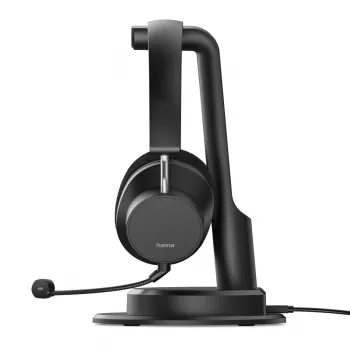 Hama BT-900 austiņas ar vadu un bezvadu, galvas lentes, birojam/zvanu centram, USB-C, Bluetooth, uzlādes statīvs, melns