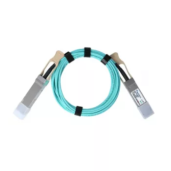 BlueOptics InfiniBand/optiskās šķiedras kabelis QSFP56 — 5 m, Aqua krāsa