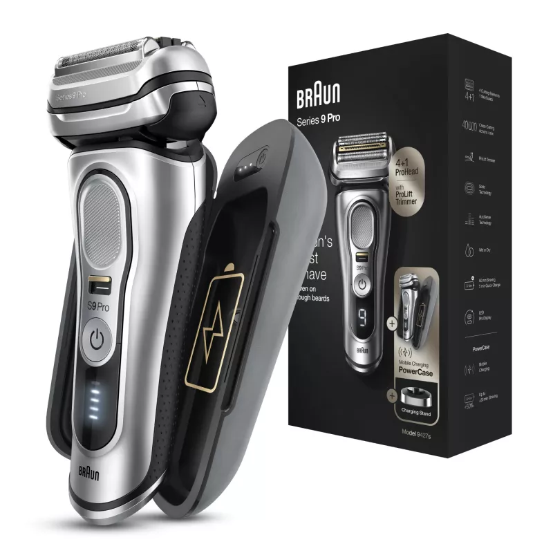 Braun Series 9 Pro 81744531 vīriešu skuveklis, folijas skuveklis, trimeris, sudraba krāsā