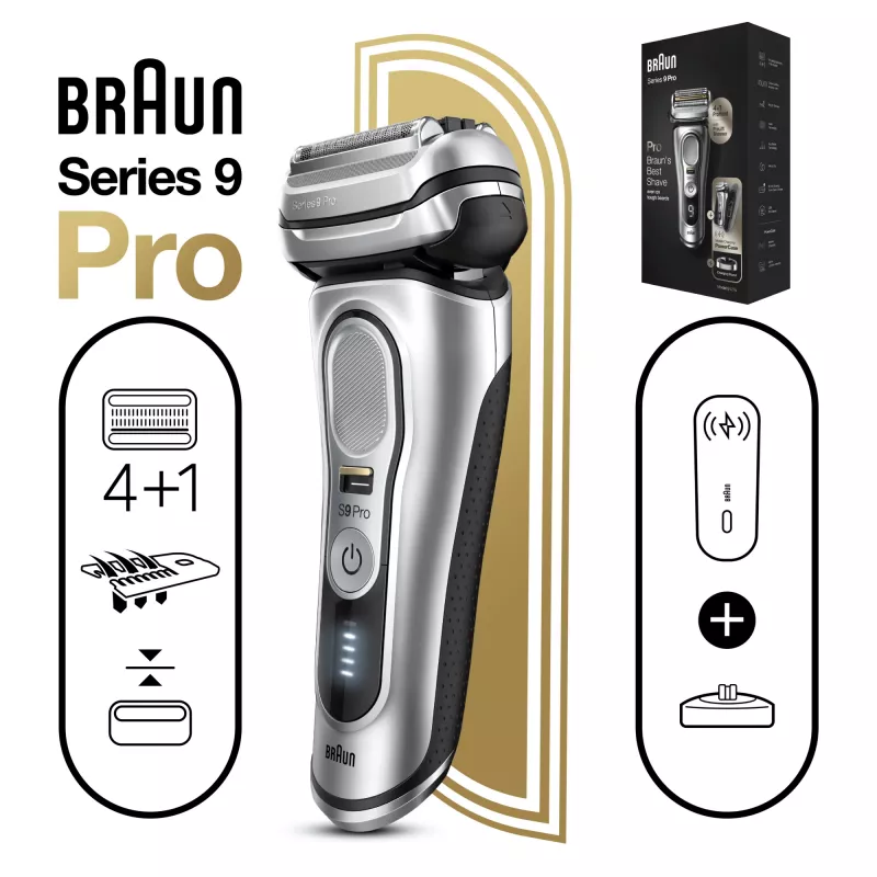 Braun Series 9 Pro 81744531 vīriešu skuveklis, folijas skuveklis, trimeris, sudraba krāsā