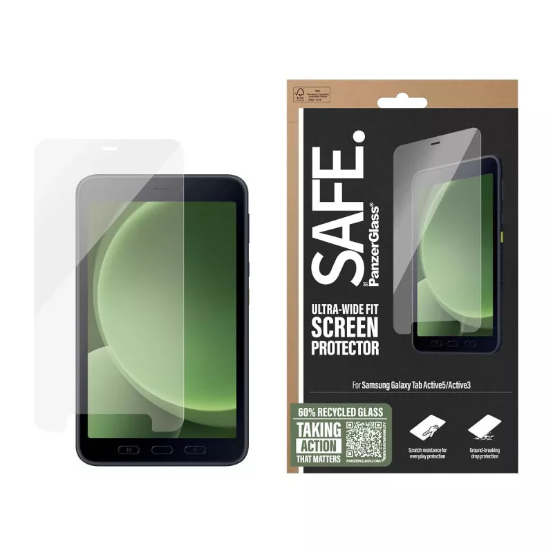 PanzerGlass SAFE. by ® ekrāna aizsargs Samsung Galaxy Tab Active5 | Active3 | īpaši plata piegulēšana