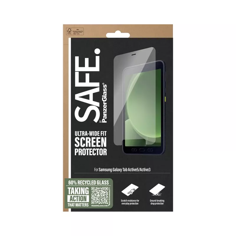 PanzerGlass SAFE. by ® ekrāna aizsargs Samsung Galaxy Tab Active5 | Active3 | īpaši plata piegulēšana