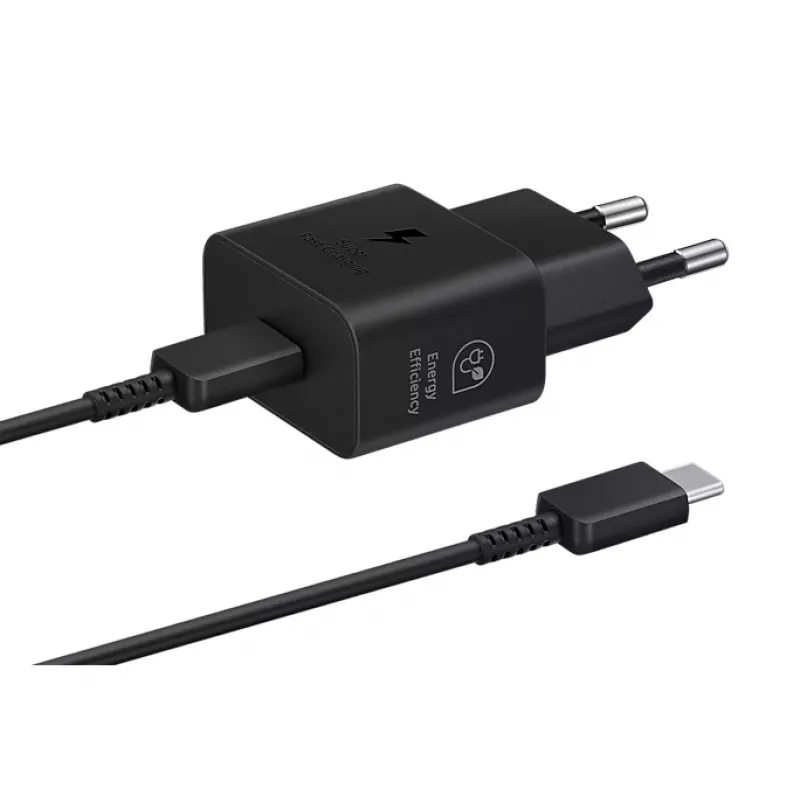 Strāvas adapteris Samsung 25 W EP-T2510XBEGWW melns USB-C ātrā uzlāde