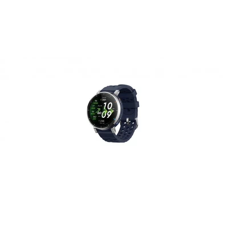 Viedpulkstenis Amazfit W2558GL2N — 1,32 collu (3,35 cm) AMOLED 466×466 px, GPS, 365 mAh, silikona siksniņa (zila)