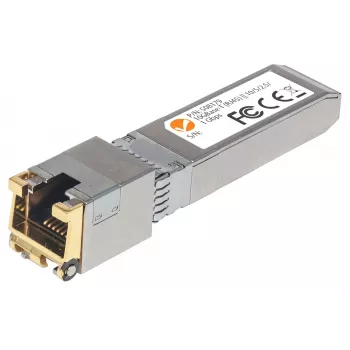 Intellinet raiduztvērēja modulis, 10 Gigabit Copper SFP+, 10GBase-T (RJ45) pieslēgvieta, 30m, līdz 10 Gbps datu pārraides ātrums ar Cat6a kabeļiem, Ethernet, šķiedra, MSA saderīgs, līdzvērtīgs Cisco MA-SFP-10G-T, trīs gadu garantija