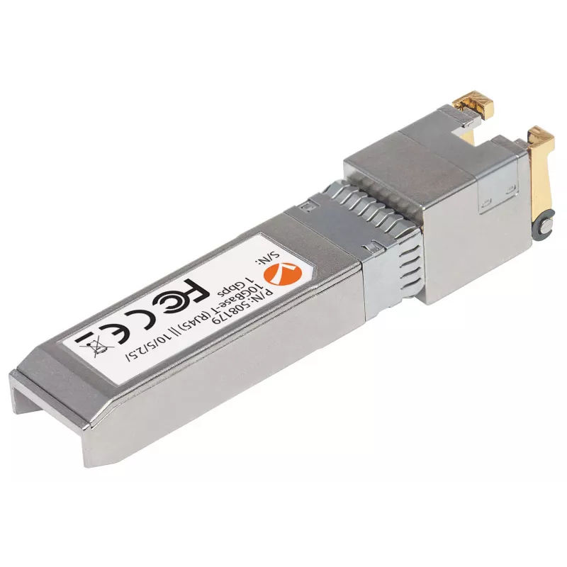 Intellinet raiduztvērēja modulis, 10 Gigabit Copper SFP+, 10GBase-T (RJ45) pieslēgvieta, 30m, līdz 10 Gbps datu pārraides ātrums ar Cat6a kabeļiem, Ethernet, šķiedra, MSA saderīgs, līdzvērtīgs Cisco MA-SFP-10G-T, trīs gadu garantija