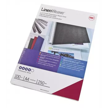GBC LinenWeave Iesiešanas vāki 250 g/m² A4 Sarkani (100), A4, Sarkans, 250 g/m², 100 gab., Ēģipte