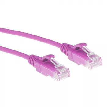 ACT rozā 3 metru LSZH U/UTP CAT6 datu centra plānā ielāpu vads ar aizsargātiem RJ45 savienotājiem