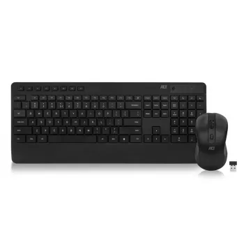ACT bezvadu tastatūras un peles komplekts (Qwerty), klusa klikšķināšana, videi draudzīgs, izgatavots no pārstrādātiem materiāliem