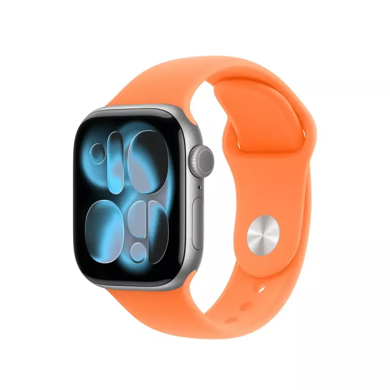 Apple 42mm aproce Clementine Sport Band S/M — oranža, plaukstas locītavai 130–180 mm