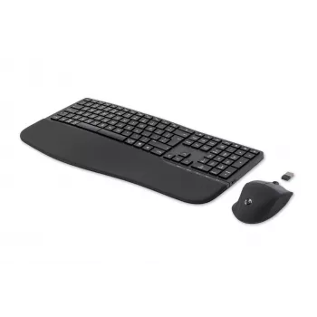 HP 680 Comfort Dual-Mode tastatūras un peles komplekts, pilna izmēra (100%), bezvadu, RF bezvadu + Bluetooth, QWERTY, melns, pele iekļauta