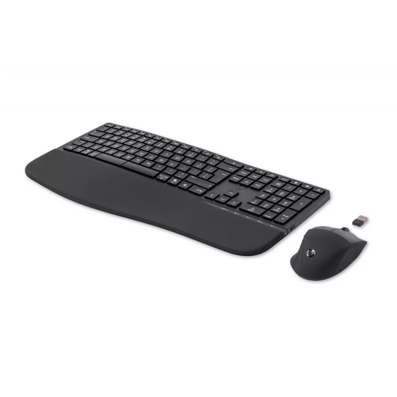 HP 680 Comfort Dual-Mode tastatūras un peles komplekts, pilna izmēra (100%), bezvadu, RF bezvadu + Bluetooth, QWERTY, melns, pele iekļauta