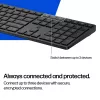 HP 490K Multi-Device Dual-Mode tastatūra, pilna izmēra (100%), bezvadu, USB + Bluetooth, QWERTY, melna