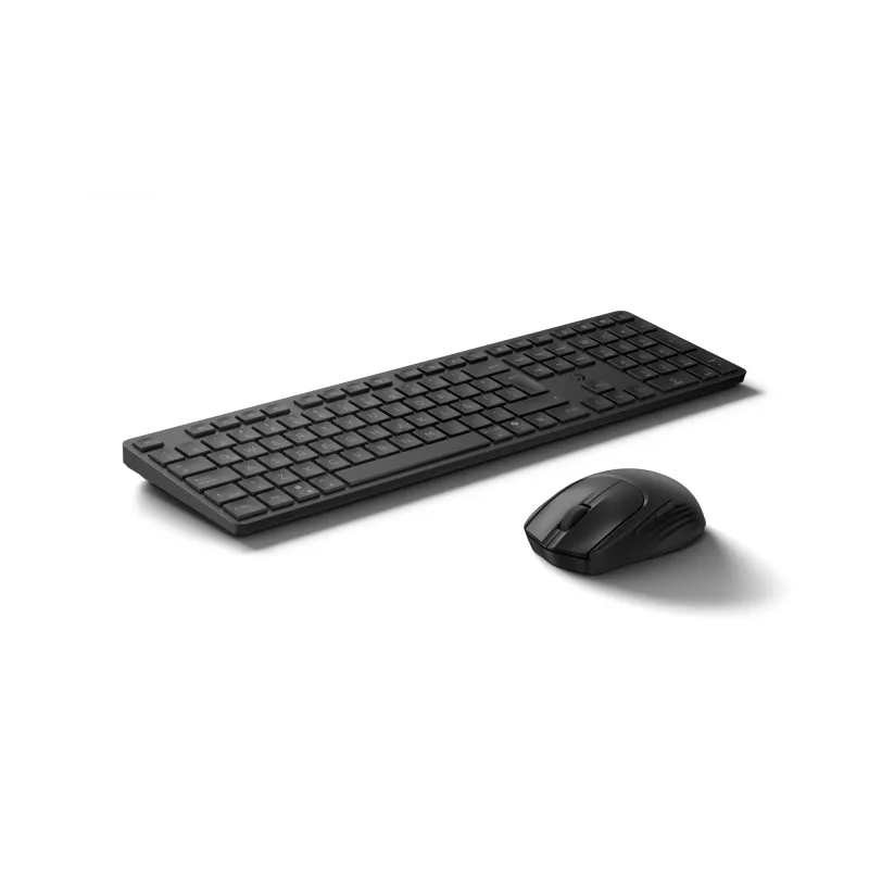 Tastatūras un peles komplekts KINGSTON 490C — pilna izmēra bezvadu (RF + Bluetooth), melns, ietver peli