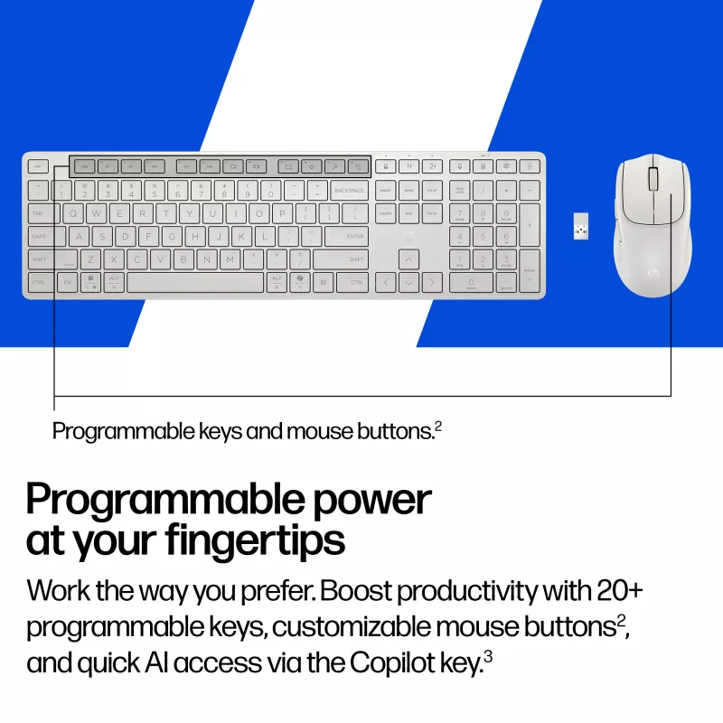 Tastatūras un peles komplekts KINGSTON 490C — pilna izmēra bezvadu (RF + Bluetooth), melns, ietver peli