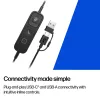 Vadu stereo USB austiņas HP Poly Mission 625 — apkārtauss, 147 g, USB savienojums (bez oriģināla iepakojuma)