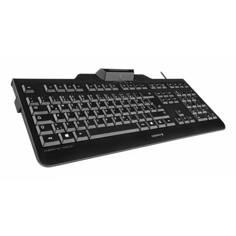 Vadu Cherry CHERRY KC 1000 SC pilna izmēra USB tastatūra, QWERTY, 109 taustiņi, 1,8 m kabelis, melna