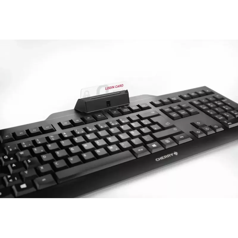 Vadu Cherry CHERRY KC 1000 SC pilna izmēra USB tastatūra, QWERTY, 109 taustiņi, 1,8 m kabelis, melna