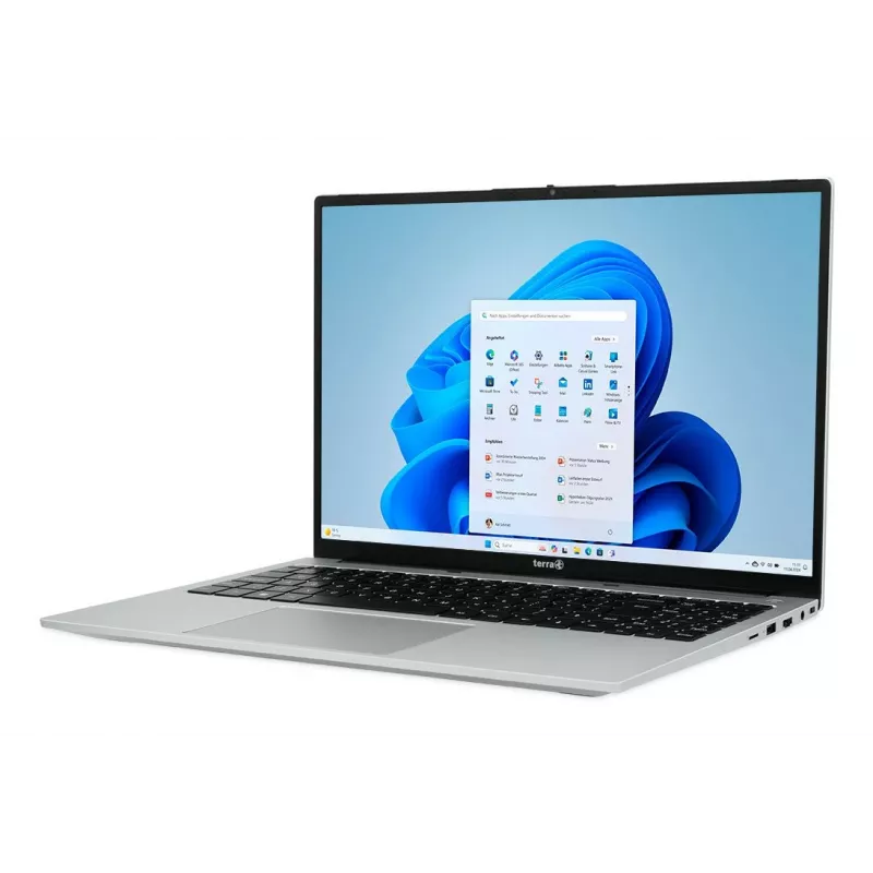 TERRA MOBILE 1610A AMD Ryzen™ 7 7730U Klēpjdators 40,6 cm (16 collas) WUXGA 16 GB DDR4-SDRAM 512 GB SSD Wi-Fi 6 (802.11ax) Windows 11 Home German Melns, Sudraba