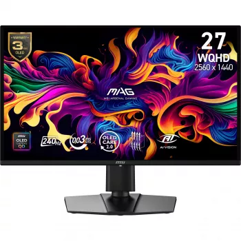 MSI MAG 274QP QD-OLED X24 datora monitors 67,3 cm (26,5 collas) 2560 x 1440 pikseļi Wide Quad HD melns