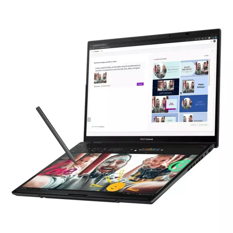 Klēpjdators ASUS Zenbook Duo UX8406CA-QL121W — Ultra 7 2x14,0 collu OLED FHD skārienjūtīgs 60Hz, 32GB LPDDR5X, 1TB SSD, Intel Arc, 75WHr, kamera 1080p