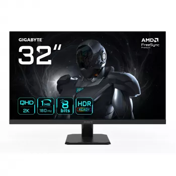 GIGABYTE GS32QA 32” QHD spēļu monitors - 2560 x 1440, 180Hz, 1ms, 300 cd/m², FreeSync Premium, HDR Ready, HDMI 2.0, Displayport 1.4