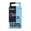 Krāsojamās lentes kasetne CASIO XR-24X1 — melns uz caurspīdīga, 24 mm × 8 m