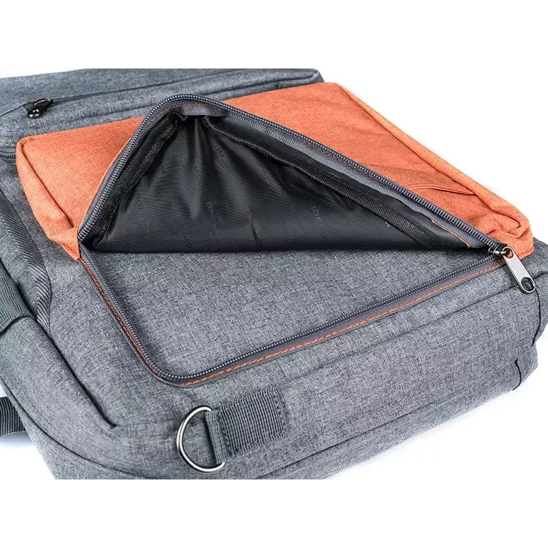 Messenger somiņa MODECOM RENO 15,6 collu (39,6 cm) klēpjdatoriem, neilons, pelēka/oranža