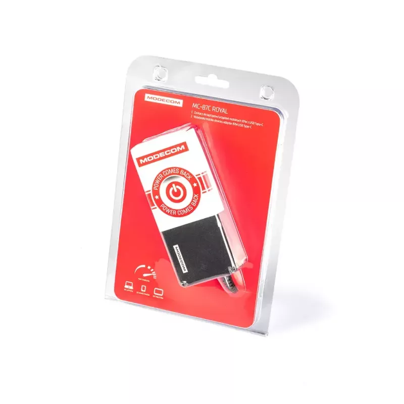 Strāvas adapteris/invertors MODECOM ROYAL MC-87C 87 W Iekštelpām USB Type-C Melns