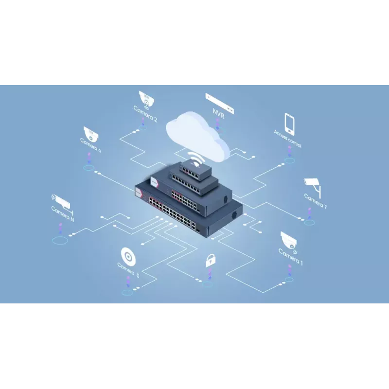 Pārvaldāms slēdzis Hikvision DS-3E1106P-EI 4 Portu Fast Ethernet PoE
