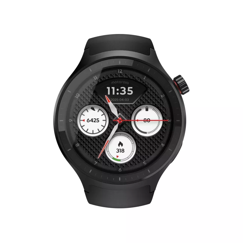 Motorola Moto Watch 3,63 cm (1,43 collas) OLED 47 mm digitāls skārienjūtīgs Melns GPS (satelīta)
