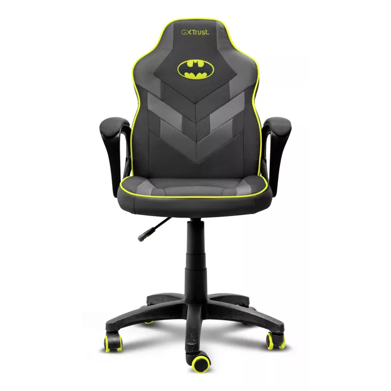 PC gaming krēsls TRUST 25786 — polsterēts sēdeklis, maks. svars 110 kg, sēdeklis 44×44 cm, maks. augstums 100 cm, melns/dzeltens