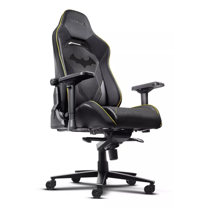 PC spēļu krēsls TRUST 25787 — polsterēts sēdeklis, maks. slodze 150 kg, 710×750 mm, augstums līdz 134 cm, melns