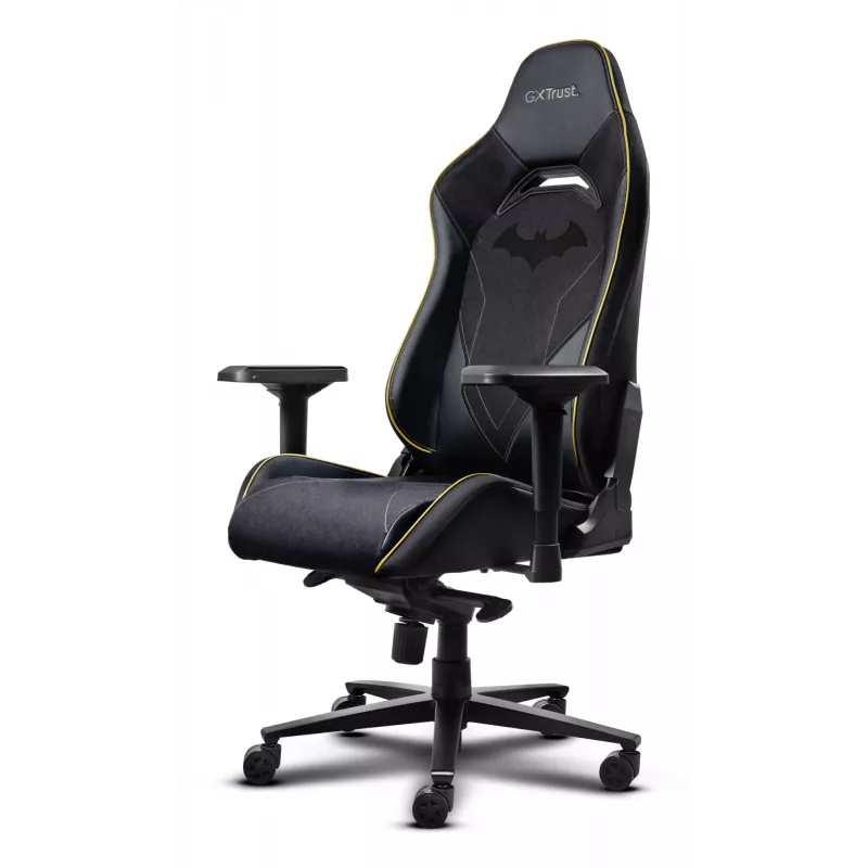 PC spēļu krēsls TRUST 25787 — polsterēts sēdeklis, maks. slodze 150 kg, 710×750 mm, augstums līdz 134 cm, melns