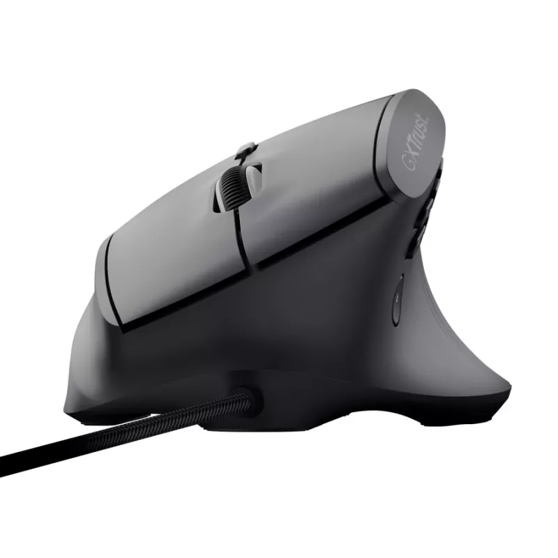 Spēļu pele TRUST GXT 145 Rexxa labās rokas USB Type-A 12800 DPI, vadu, RGB ritenis, melna