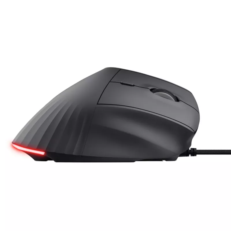 Spēļu pele TRUST GXT 145 Rexxa labās rokas USB Type-A 12800 DPI, vadu, RGB ritenis, melna