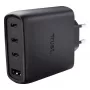 TRUST Maxo 65W iekštelpu maiņstrāvas ātrais lādētājs, 3× USB-C, maks. 20V, 2m kabelis, melns