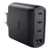 TRUST Maxo 65W iekštelpu maiņstrāvas ātrais lādētājs, 3× USB-C, maks. 20V, 2m kabelis, melns