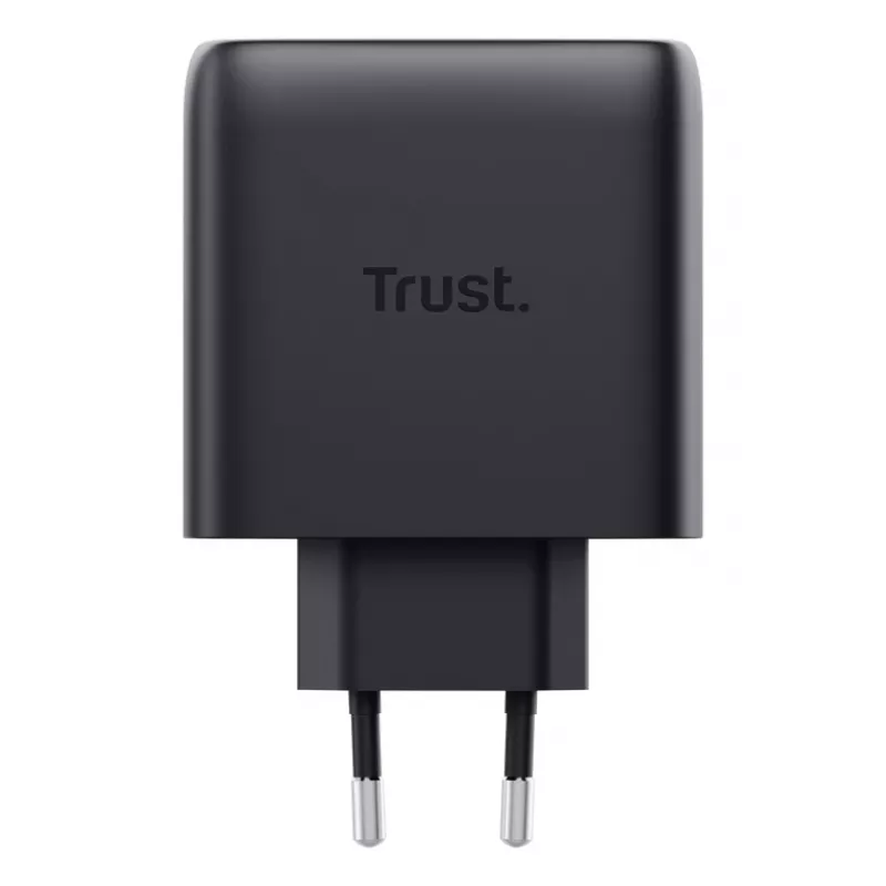 TRUST Maxo 65W iekštelpu maiņstrāvas ātrais lādētājs, 3× USB-C, maks. 20V, 2m kabelis, melns