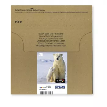 Epson Polar bear Multipack 4-colours 26 EasyMail, standarta ietilpība, melns, ciāns, fuksīns, dzeltens, pigmenta tinte, krāsvielu tinte, 6,2 ml, 4,5 ml