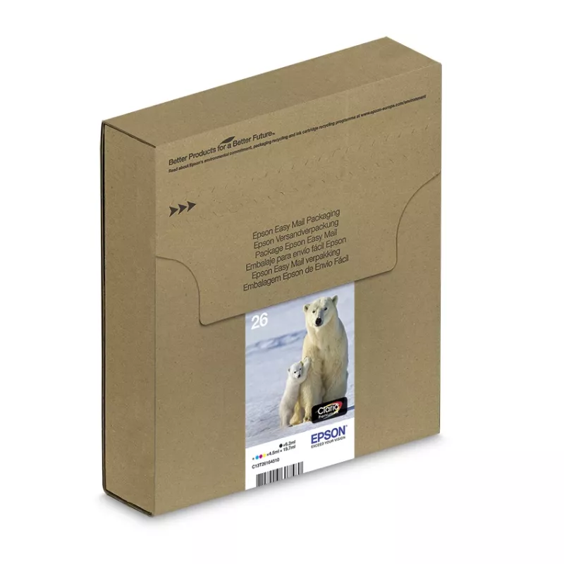 Epson Polar bear Multipack 4-colours 26 EasyMail, standarta ietilpība, melns, ciāns, fuksīns, dzeltens, pigmenta tinte, krāsvielu tinte, 6,2 ml, 4,5 ml