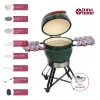 TARGUS Kamado Pro 22 collu grils Izmērs M (TunaBone) – keramiskais kamado, 22 collu cepšanas virsma, zaļš