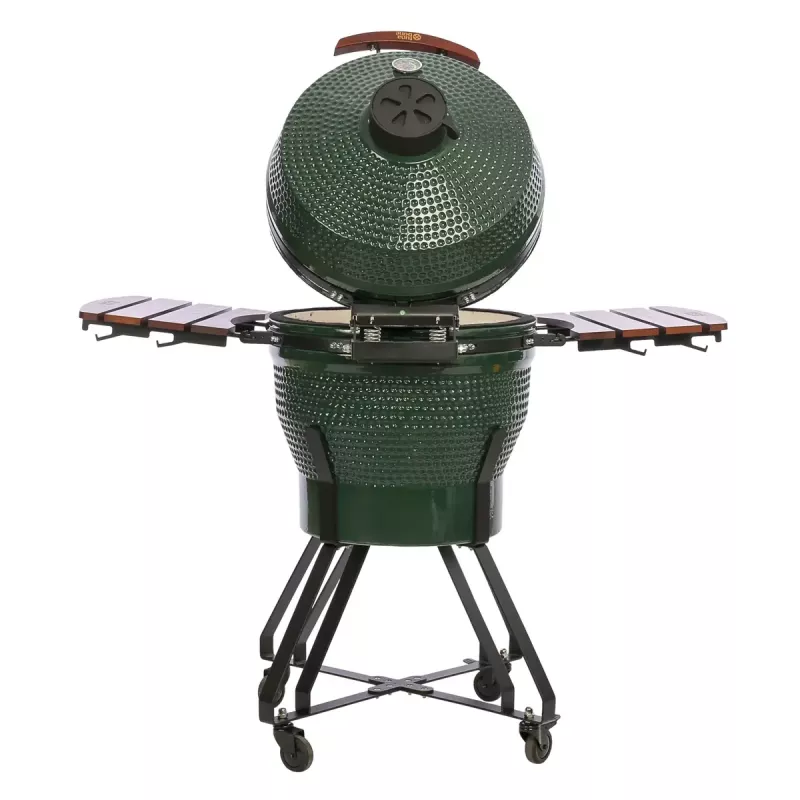 TARGUS Kamado Pro 22 collu grils Izmērs M (TunaBone) – keramiskais kamado, 22 collu cepšanas virsma, zaļš