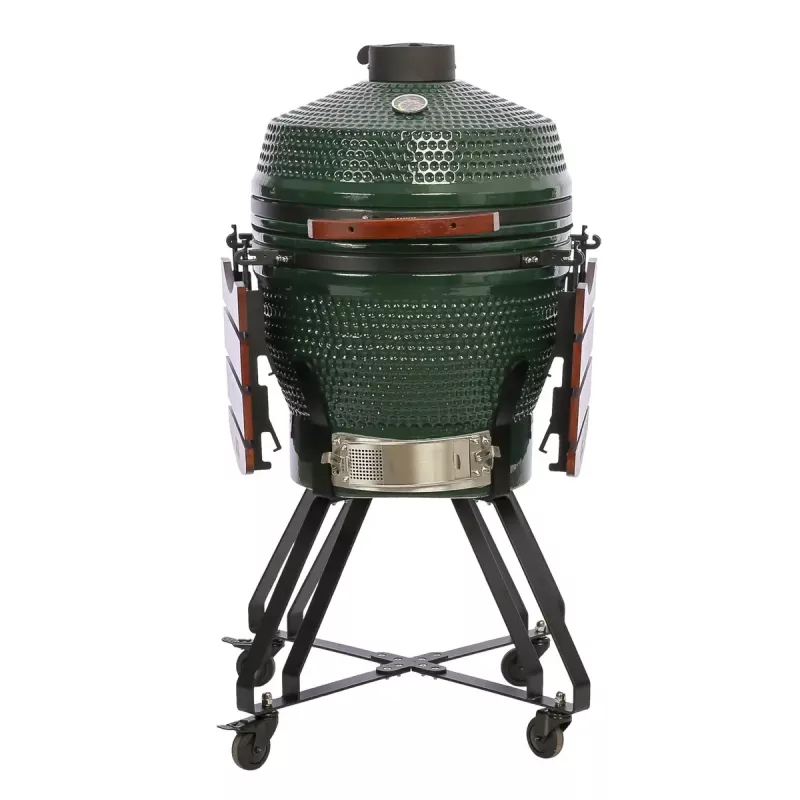 TARGUS Kamado Pro 22 collu grils Izmērs M (TunaBone) – keramiskais kamado, 22 collu cepšanas virsma, zaļš