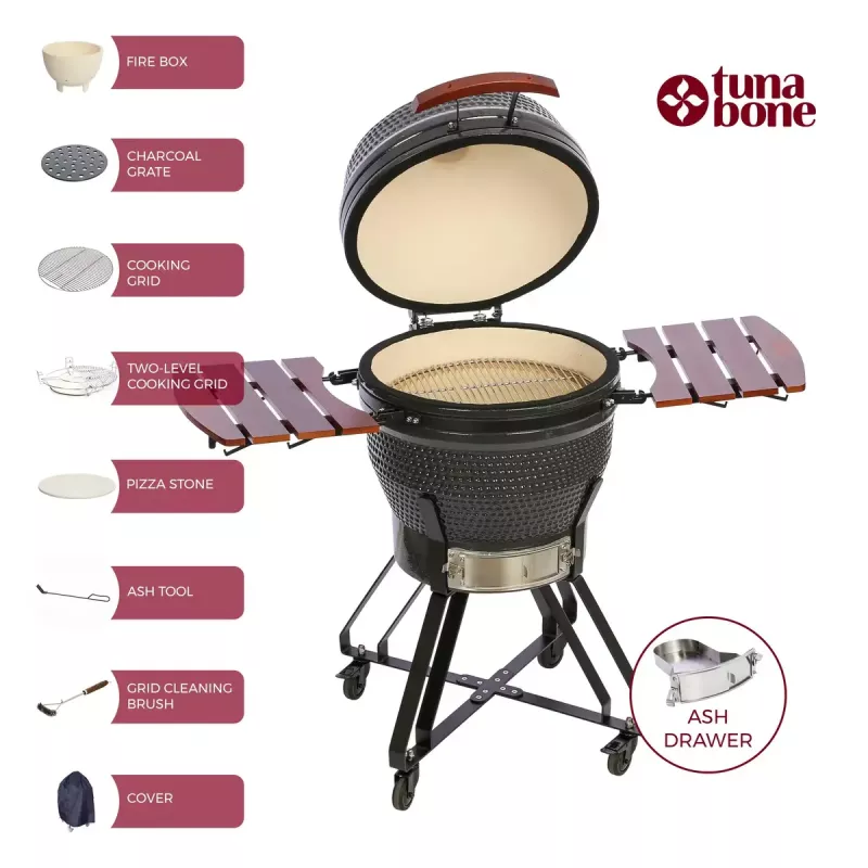 TARGUS Kamado Pro 22 collu grils, M izmērs, tumši pelēkā krāsā