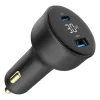 Automašīnas lādētājs Gembird TA-UC-AC2PD30LCD-CAR-01, USB-C, 30 W, 12–24 V, melns