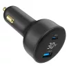 Automašīnas lādētājs Gembird TA-UC-AC2PD30LCD-CAR-01, USB-C, 30 W, 12–24 V, melns