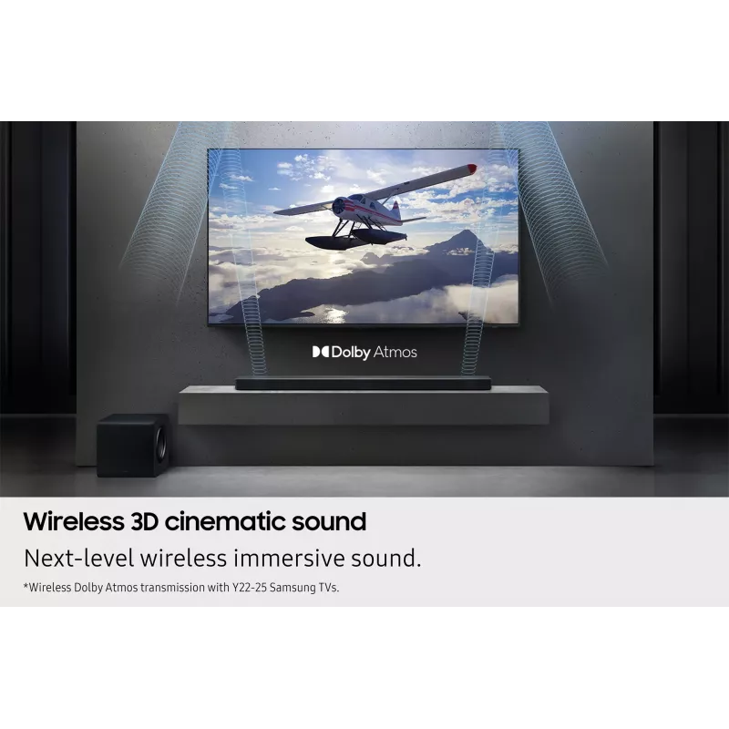 Samsung Q-series QS750F 5.1.2ch skaņas josla ar zemfrekvences skaļruni un aizmugurējiem skaļruņiem (2025)
