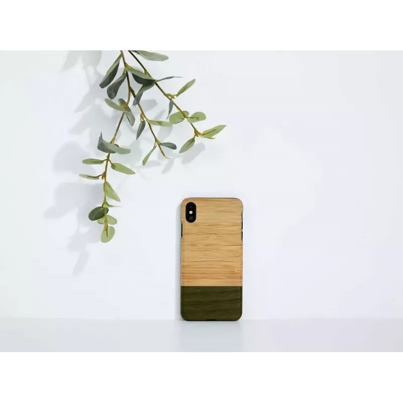 Viedtālruņa maciņš man and wood iPhone X/XS — bambusa mežs melns